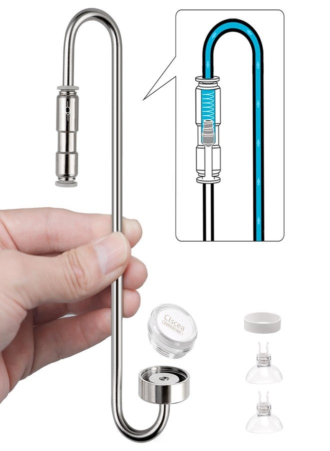 Clscea Aquarium Stainless Steel CO2 Diffuser Atomizer with Integrated Check Valve for Rimless Tanks, DC300-20 - Image 2